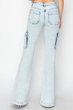 Load image into Gallery viewer, RISEN High Rise Cargo Flare Jeans
