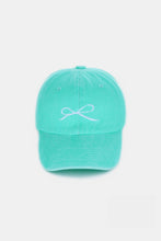 Load image into Gallery viewer, Bow Embroidered Washed Cotton Caps
