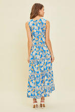 Load image into Gallery viewer, Printed Crochet Trim Maxi Dress
