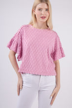 Load image into Gallery viewer, Texture Ruffle Short Sleeve Top
