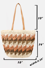 Load image into Gallery viewer, Straw Braided Striped Tote Bag
