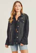 Load image into Gallery viewer, RISEN Distressed Long Sleeve Denim Jacket
