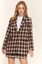 Load image into Gallery viewer, Plaid Brushed One Button Blazer
