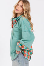 Load image into Gallery viewer, Plaid Print Washed Hoodie
