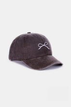 Load image into Gallery viewer, Bow Embroidered Washed Cotton Caps
