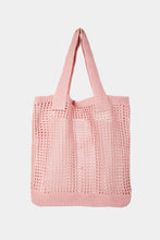 Load image into Gallery viewer, Pointelle Knit Crochet Tote Bag
