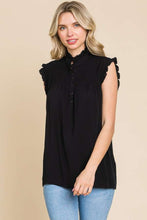 Load image into Gallery viewer, Frill Edge Smocked Sleeveless Top
