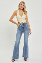 Load image into Gallery viewer, RISEN High Waist Raw Hem Flare Jeans
