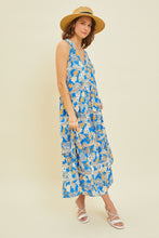 Load image into Gallery viewer, Printed Crochet Trim Maxi Dress
