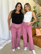 Load image into Gallery viewer, High Rise Garment Dye Wide Leg  Jeans
