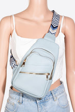 Load image into Gallery viewer, PU Leather Chevron Strap Crossbody Bag
