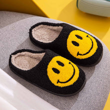 Load image into Gallery viewer, Smiley Face Slippers - Black
