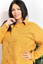 Load image into Gallery viewer, Oversized Corduroy  Button-Down Tunic Shirt with Bust Pocket
