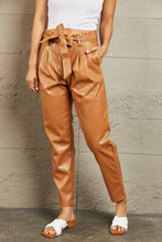 Load image into Gallery viewer, Powerful You Faux Leather Paperbag Waist Pants
