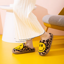 Load image into Gallery viewer, Smiley Face Leopard Slippers
