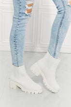 Load image into Gallery viewer, Work For It Matte Lug Sole Chelsea Boots in White
