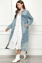 Load image into Gallery viewer, Distressed Raw Hem Pearl Detail Button Up Jacket
