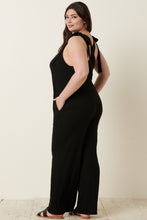 Load image into Gallery viewer, Rib Knit V-Neck Cross Back Jumpsuit
