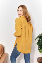 Load image into Gallery viewer, Oversized Corduroy  Button-Down Tunic Shirt with Bust Pocket
