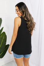 Load image into Gallery viewer, Chance of Sun Ribbed V-Neck Tank in Black
