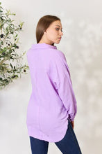 Load image into Gallery viewer, Texture Button Up Raw Hem Long Sleeve Shirt
