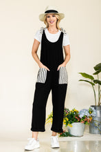 Load image into Gallery viewer, Stripe Contrast Pocket Rib Jumpsuit
