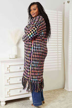 Load image into Gallery viewer, Multicolored Open Front Fringe Hem Cardigan
