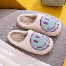 Load image into Gallery viewer, Smiley Face Slippers - White
