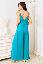 Load image into Gallery viewer, Soft Rayon Spaghetti Strap Tied Wide Leg Jumpsuit
