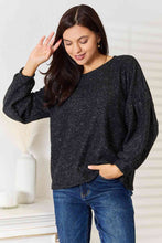 Load image into Gallery viewer, Boat Neck Glitter Long Sleeve Top
