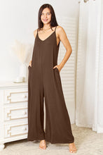 Load image into Gallery viewer, Soft Rayon Spaghetti Strap Tied Wide Leg Jumpsuit
