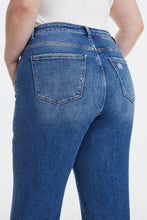 Load image into Gallery viewer, BAYEAS High Waist Two-Tones Patched Wide Leg Jeans
