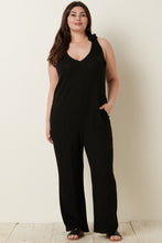 Load image into Gallery viewer, Rib Knit V-Neck Cross Back Jumpsuit
