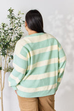 Load image into Gallery viewer, Contrast Striped Round Neck Sweater
