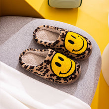 Load image into Gallery viewer, Smiley Face Leopard Slippers
