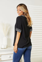 Load image into Gallery viewer, Embroidered Notched Neck Top
