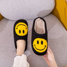 Load image into Gallery viewer, Smiley Face Slippers - Black
