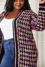 Load image into Gallery viewer, Multicolored Open Front Fringe Hem Cardigan
