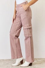 Load image into Gallery viewer, RISEN High Rise Cargo Wide Leg Jeans
