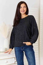 Load image into Gallery viewer, Boat Neck Glitter Long Sleeve Top
