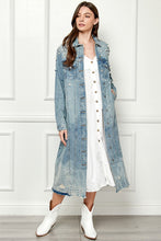 Load image into Gallery viewer, Distressed Raw Hem Pearl Detail Button Up Jacket
