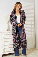 Load image into Gallery viewer, Multicolored Open Front Fringe Hem Cardigan
