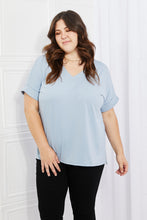 Load image into Gallery viewer, Simply Comfy V-Neck Loose Fit Shirt in Blue
