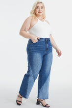 Load image into Gallery viewer, BAYEAS High Waist Two-Tones Patched Wide Leg Jeans
