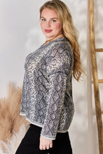 Load image into Gallery viewer, Snakeskin V-Neck Long Sleeve Top
