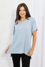 Load image into Gallery viewer, Simply Comfy V-Neck Loose Fit Shirt in Blue
