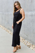 Load image into Gallery viewer, All Day Wide Leg Button Down Jumpsuit in Black
