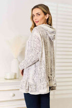 Load image into Gallery viewer, Snakeskin Print Ruffle Hem Hoodie
