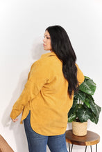 Load image into Gallery viewer, Oversized Corduroy  Button-Down Tunic Shirt with Bust Pocket
