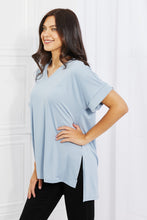 Load image into Gallery viewer, Simply Comfy V-Neck Loose Fit Shirt in Blue
